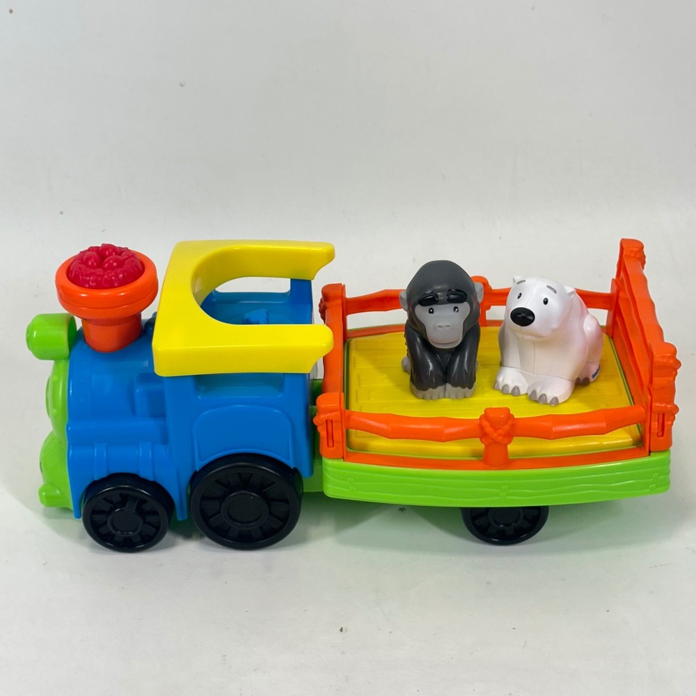 Fisher Price Little People Choo-Choo Zoo Train Engine Trailer Gorilla Polar Bear